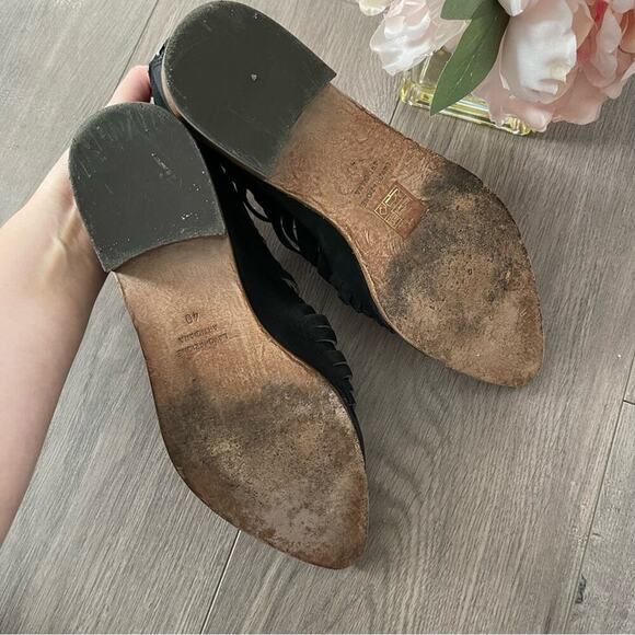 Free People Lost Valley Black Leather Strappy Booties - Picture 11 of 11